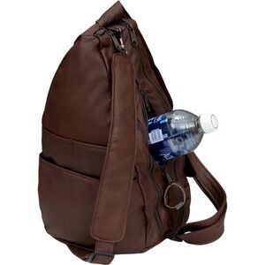 ACE LEATHER GOODS TravelMate Backpack Brown Leather Convertible Sling Bag USA